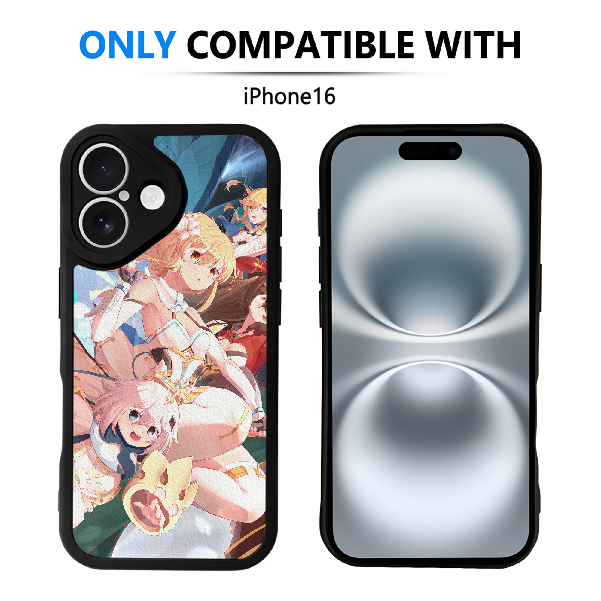 げんし神 genshin 【iPhone 16シリーズ対応】シリコンスマホケース（レザー調） 材質：シリコン